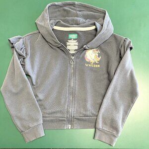 Garanimals Girl Size 6 Faded Navy Zip Up Jacket with Unicorn decoration